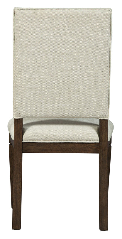 Hekman Linwood Heavyweight Linen Upholstered Mindi Wood Dining Side Chair