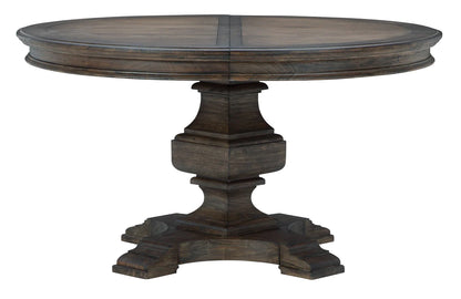 Hekman Wellington Java Mindi Wood Round Pedestal Extension Dining Table