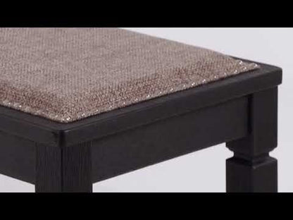 Tyler - Black / Grayish Brown - Upholstered Bench