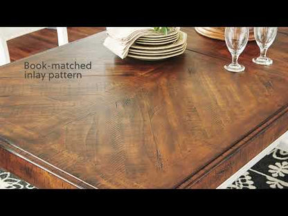 Valebeck - White / Brown - Rectangular Dining Room Counter Table