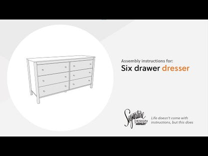Bermacy - Light Brown - Six Drawer Dresser