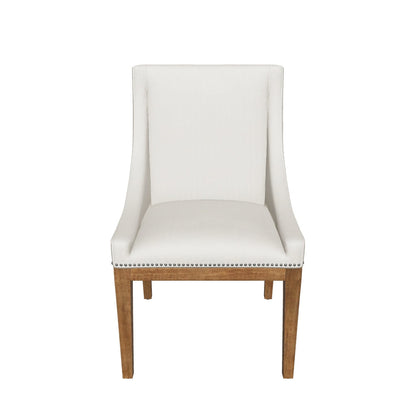 Hekman Bedford Linen Upholstered with Nickel Nailhead Trim Dining Armchair