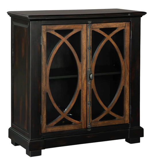 Hekman Mahogany Circle Lattice Accent Media Chest Cabinet