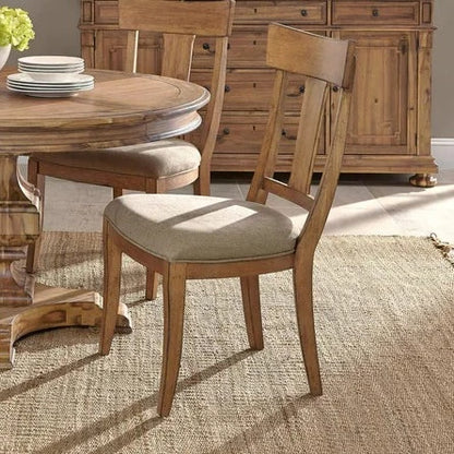 Hekman Wellington Natural Upholstered Acacia Dining Sidechair