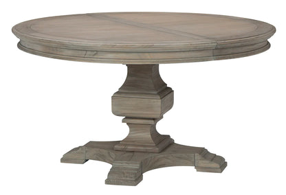 Hekman Driftwood Mindi Wood Round Pedestal Extension Dining Table