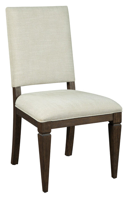 Hekman Linwood Heavyweight Linen Upholstered Mindi Wood Dining Side Chair