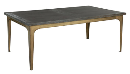 Hekman Edgewater Mindi Wood & Brass Rectangular Extension Dining Table