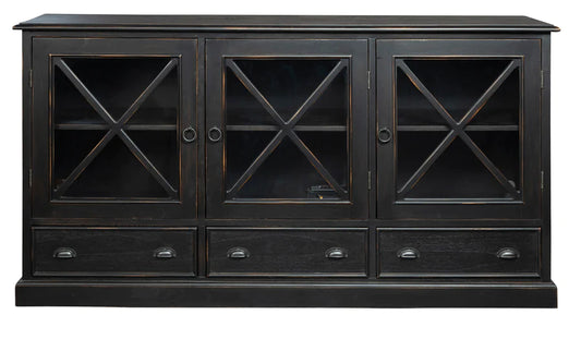 Hekman Black Entertainment TV Stand Display Accent Cabinet