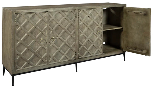 Hekman Lattice Mango Wood Entertainment Console Sideboard