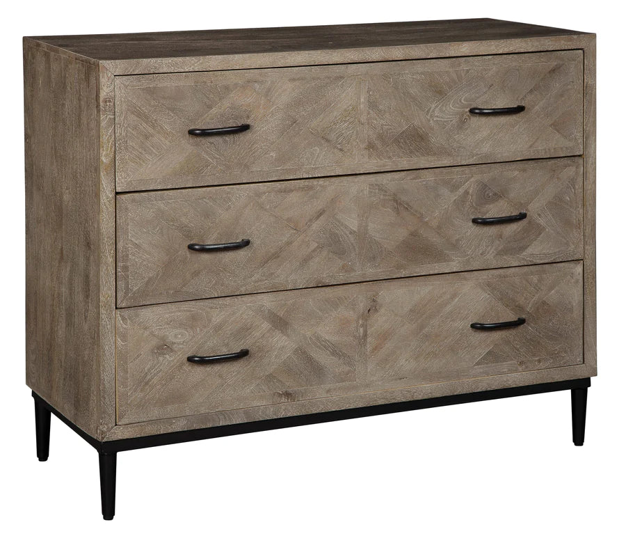 Hekman Mango Wood Lattice-Faced Three Drawer Accent Chest