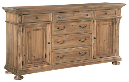 Hekman Natural Wellington Hall Acacia Wood Dining Credenza Server Buffet