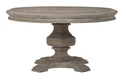 Hekman Driftwood Mindi Wood Round Pedestal Extension Dining Table