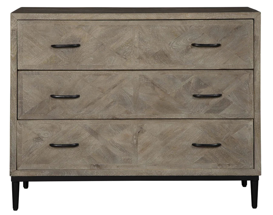 Hekman Mango Wood Lattice-Faced Three Drawer Accent Chest