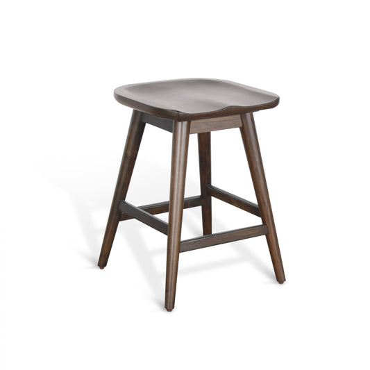 Americana - 24"H Stool With Saddle Seat - Dark Brown