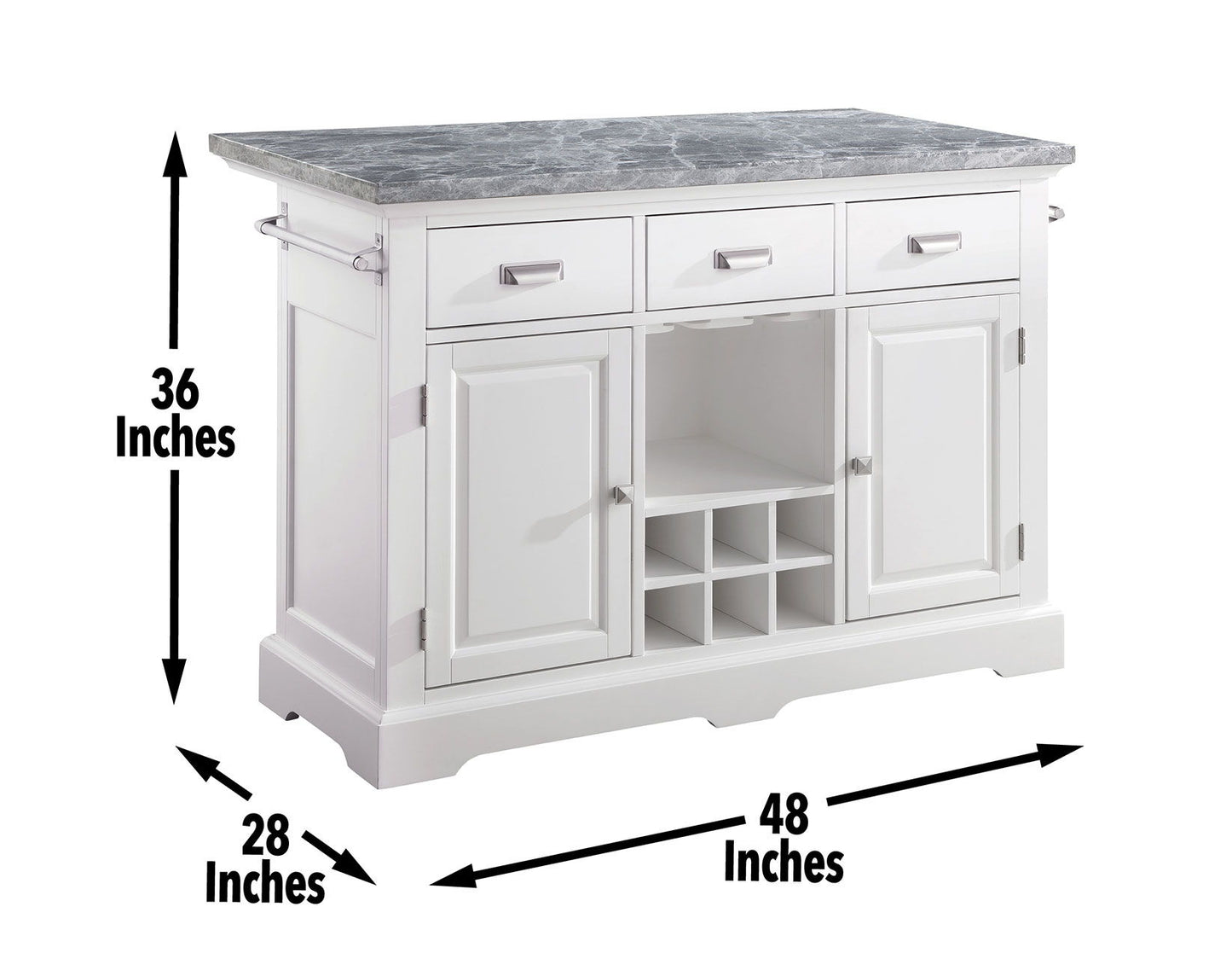 Zermatt - Kitchen Island - White