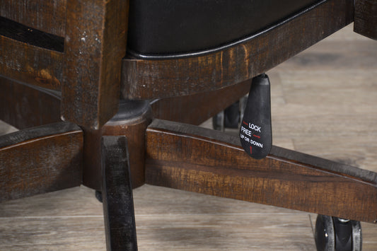 Homestead - Game Chair With Casters, Cushion Seat & Back - Tobacco Leaf