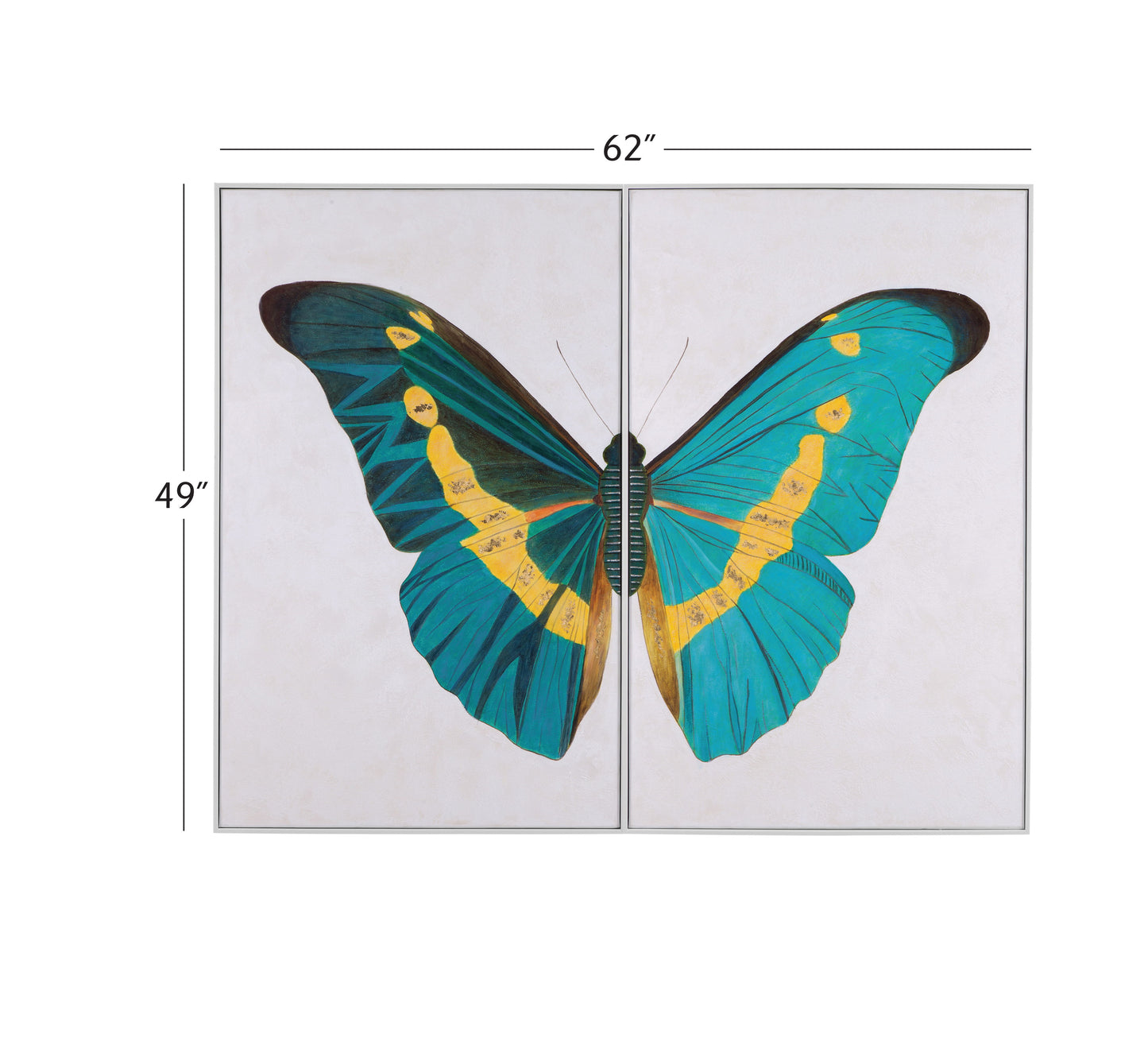 Butterfly Wings - Canvas Art (Set of 2) - White