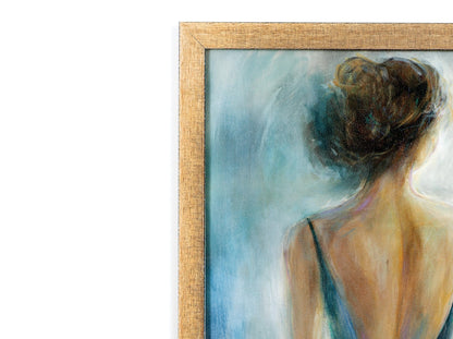 Lady In Blue - Framed Print - Blue