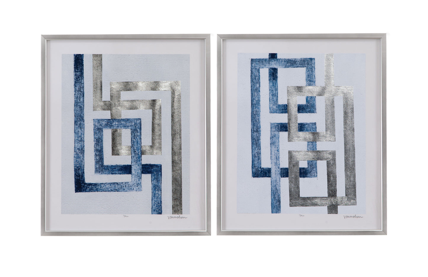 Transversal I - Framed Art - Blue