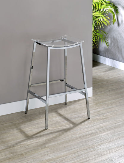 Zena - Backless Bar Stool (Set of 2) - Clear