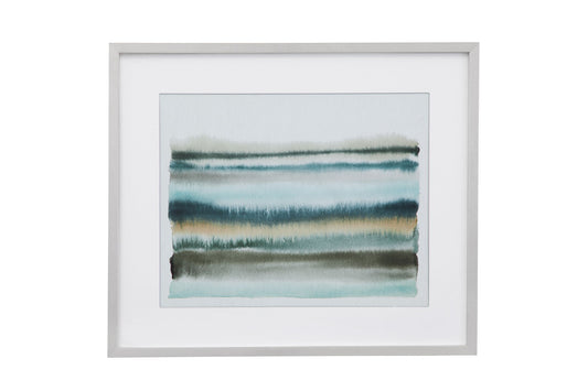 Shone Shore II - Framed Print - Pearl Silver
