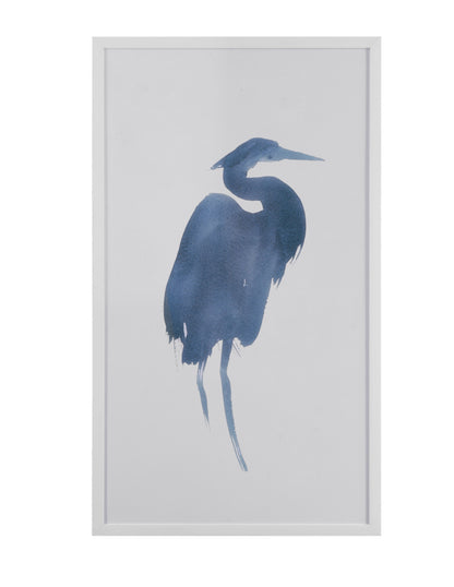 Heron in Blue I - Framed Art - Blue