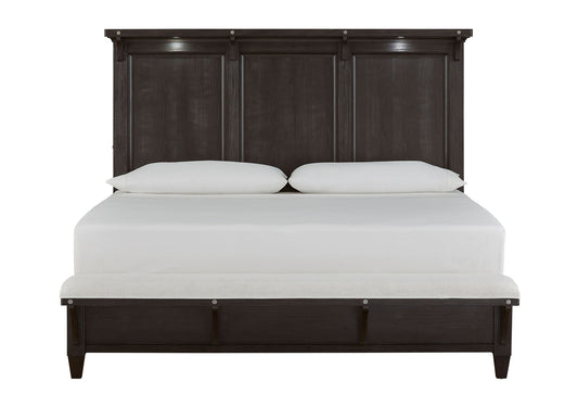 Sierra - Complete Lighted Panel Bed With Upholstered Footboard