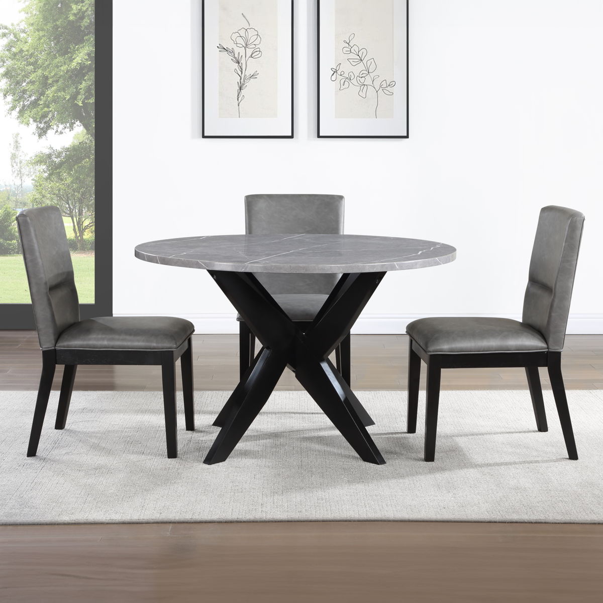 Amy - 5 Piece Dining Set - Gray