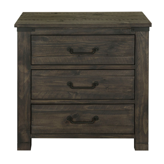 Abington - 3 Drawer Nightstand - Weathered Charcoal