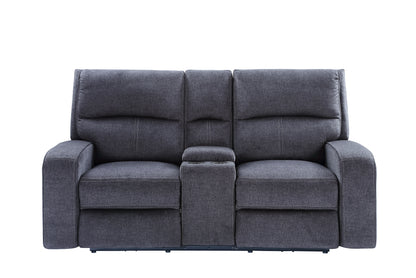 Lovell - Power Console Loveseat - Dark Gray