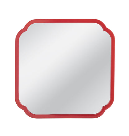 Flora - Square Wall Mirror - Red