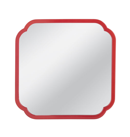 Flora - Square Wall Mirror - Red