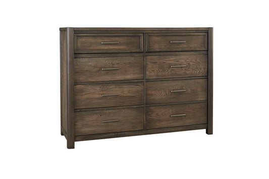 Crafted Oak - Dresser 8 Drawers - Dark Brown