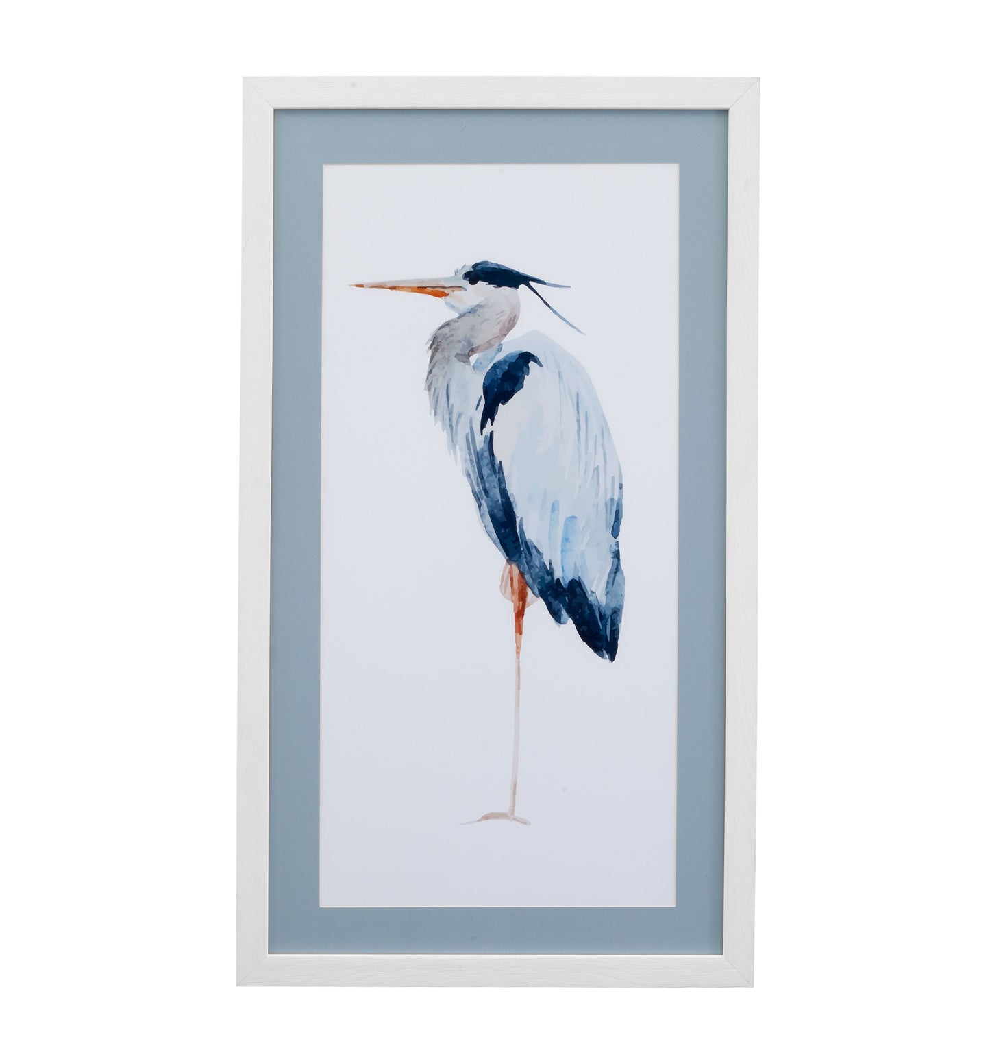 Heron III - Framed Print - White