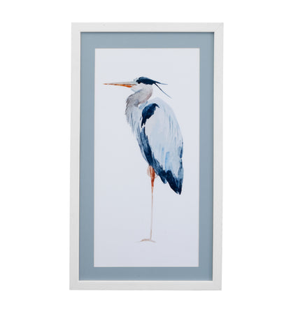 Heron III - Framed Print - White