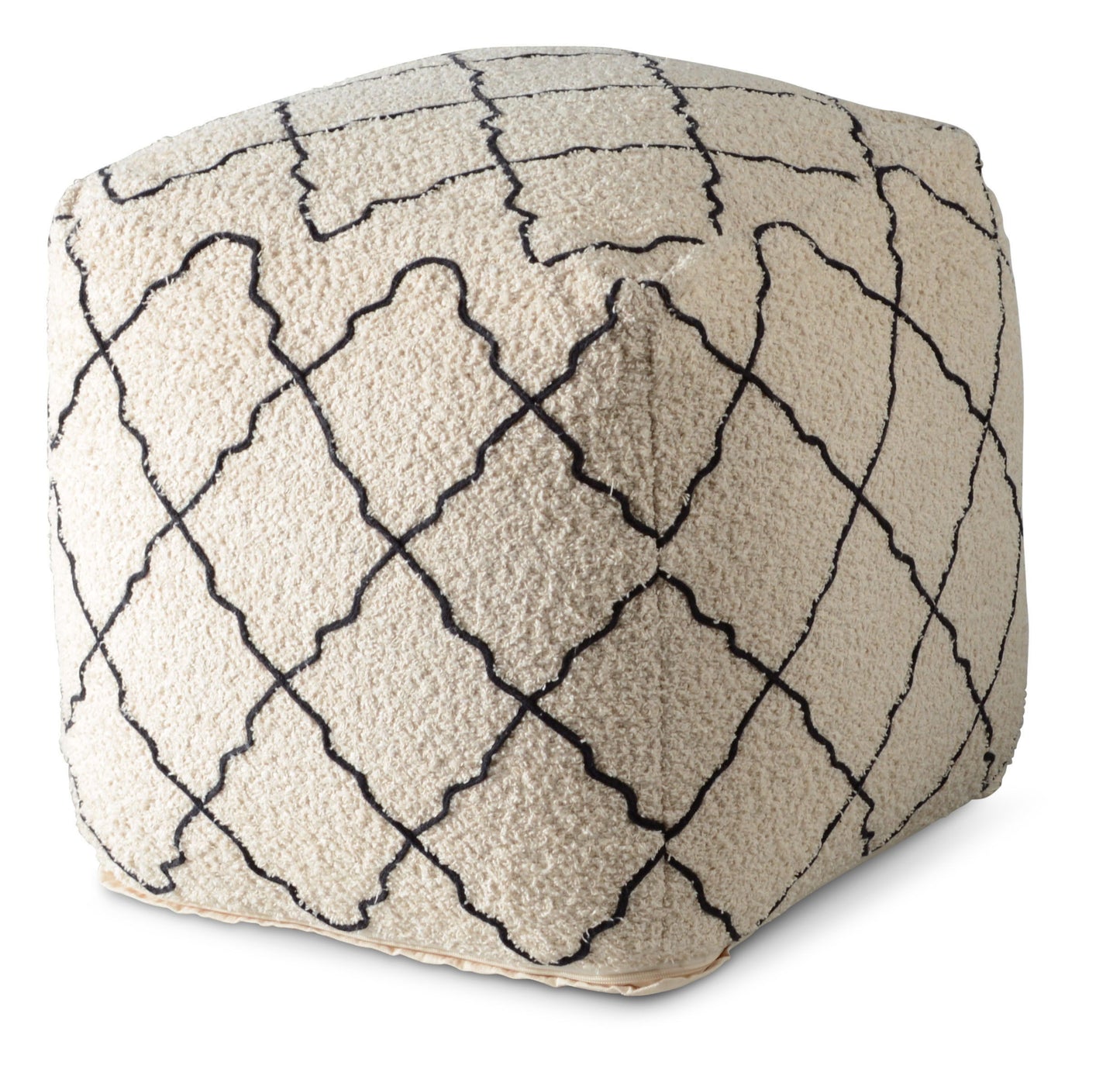 Lattice - Square Pouf - Beige