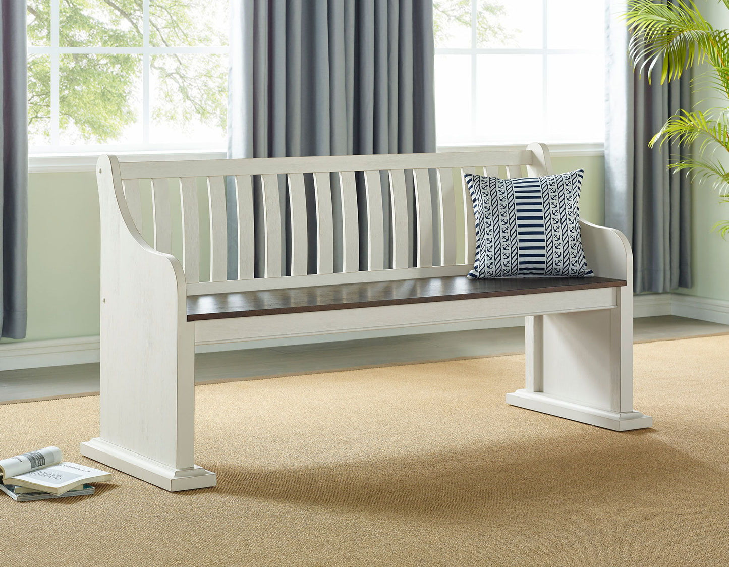 Joanna - Bench With Back - White