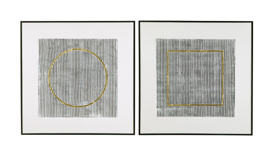 Graphite - Canvas Art (Set of 2) - White