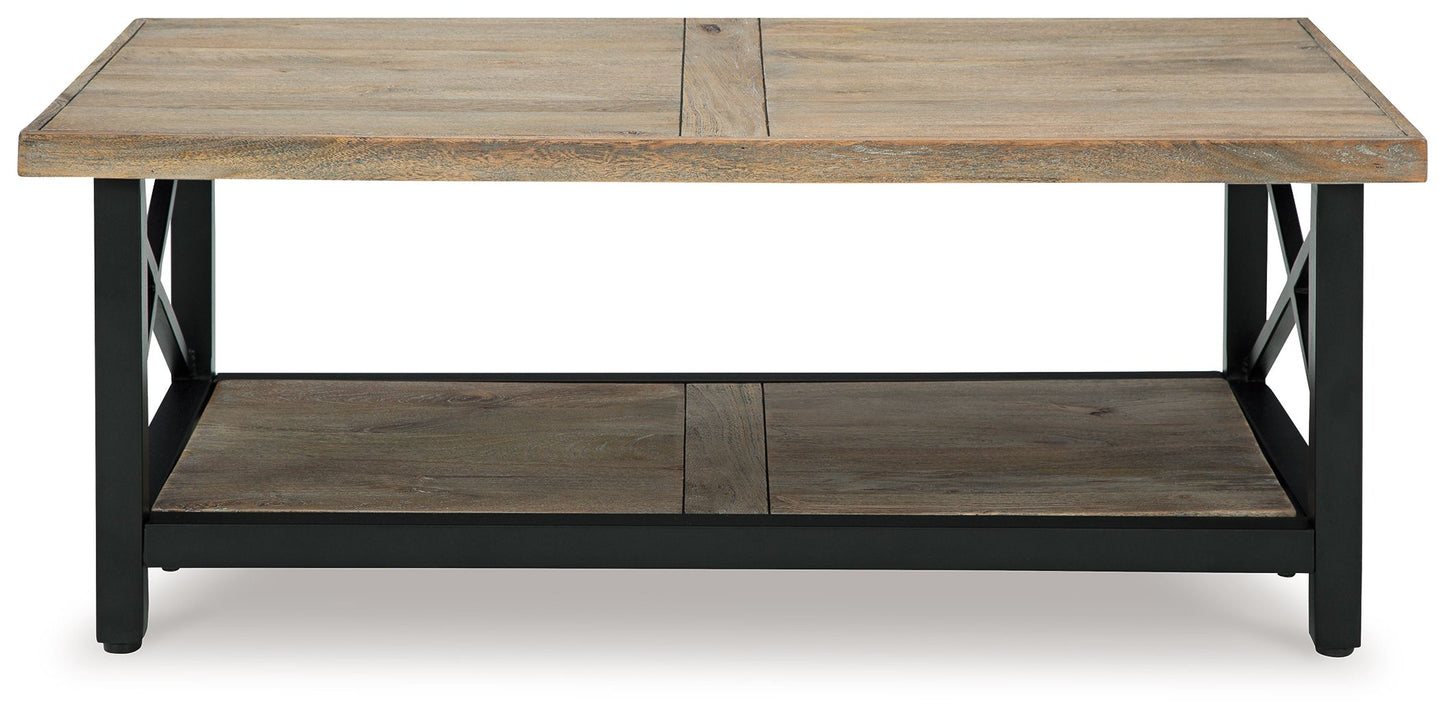 Bristenfort - Brown / Black - Rectangular Cocktail Table