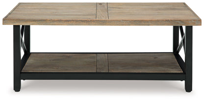 Bristenfort - Brown / Black - Rectangular Cocktail Table