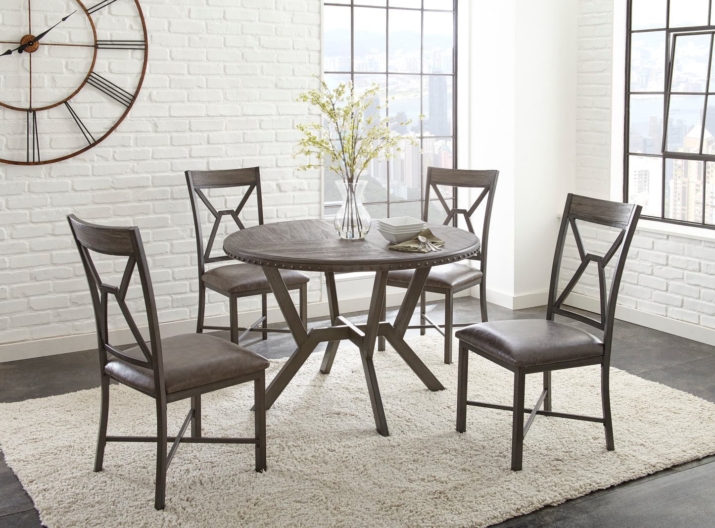 Alamo - 5 Piece Dining Set - Dark Brown