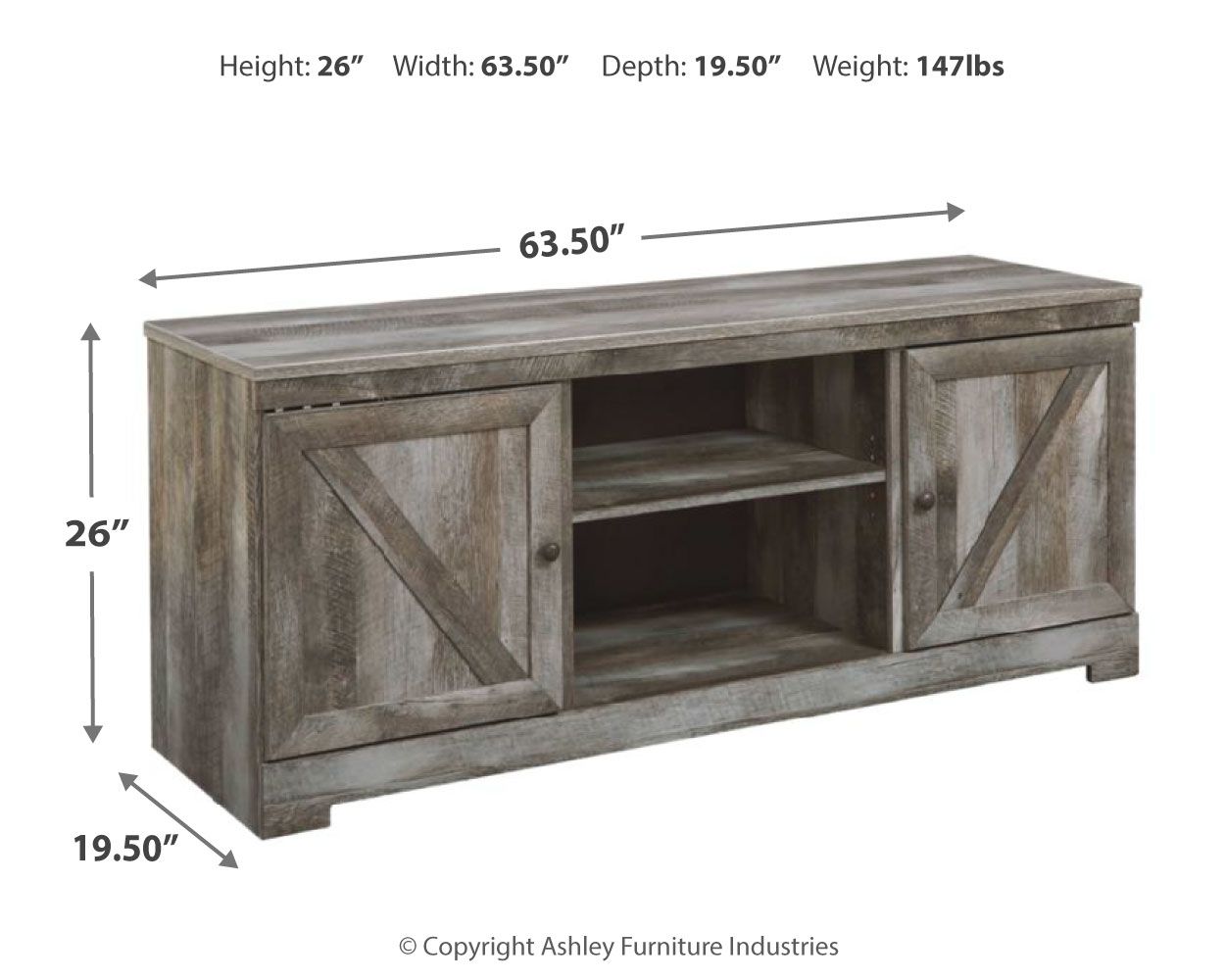 Wynnlow - TV Stand With Fireplace Option