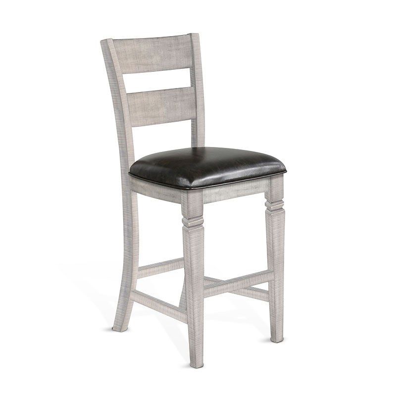 Alpine - 30" Ladderback Barstool With Cushion Seat - Dark Brown