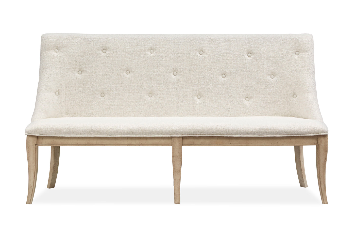 Harlow - Dining Bench With Upholstered Seat & Back - Weathered Bisque