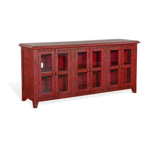 70" TV Console - Burnt Red