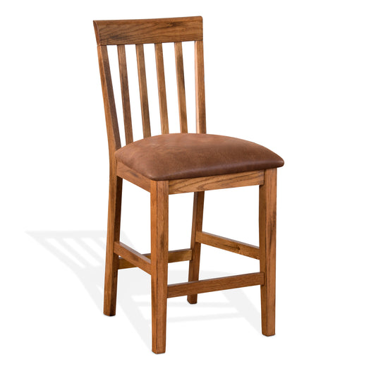 Sedona - Slatback Barstool With Wood Seat - Rustic Oak