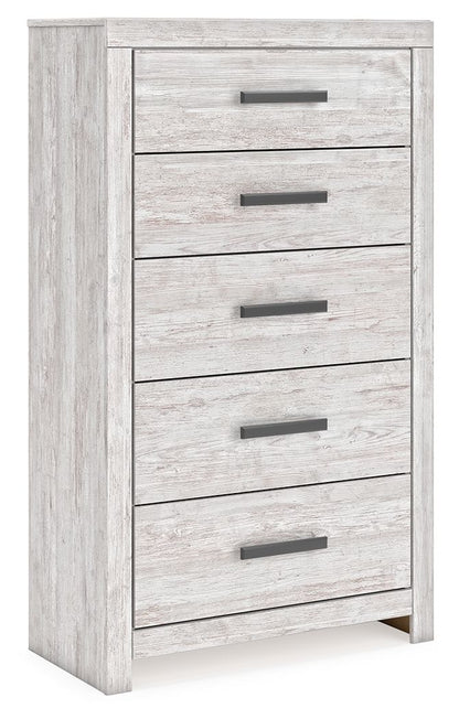 Cayboni - Whitewash - Five Drawer Chest