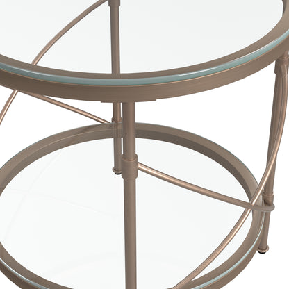 Harrison - Round End Table - Gold