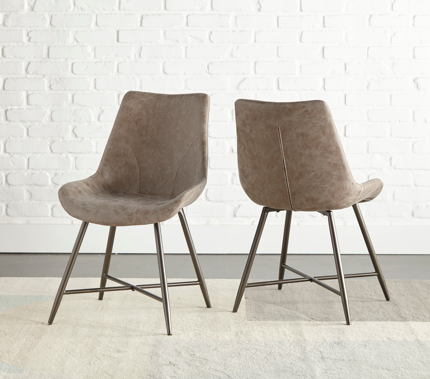 Ramona - PU Side Chair (Set of 2) - Brown