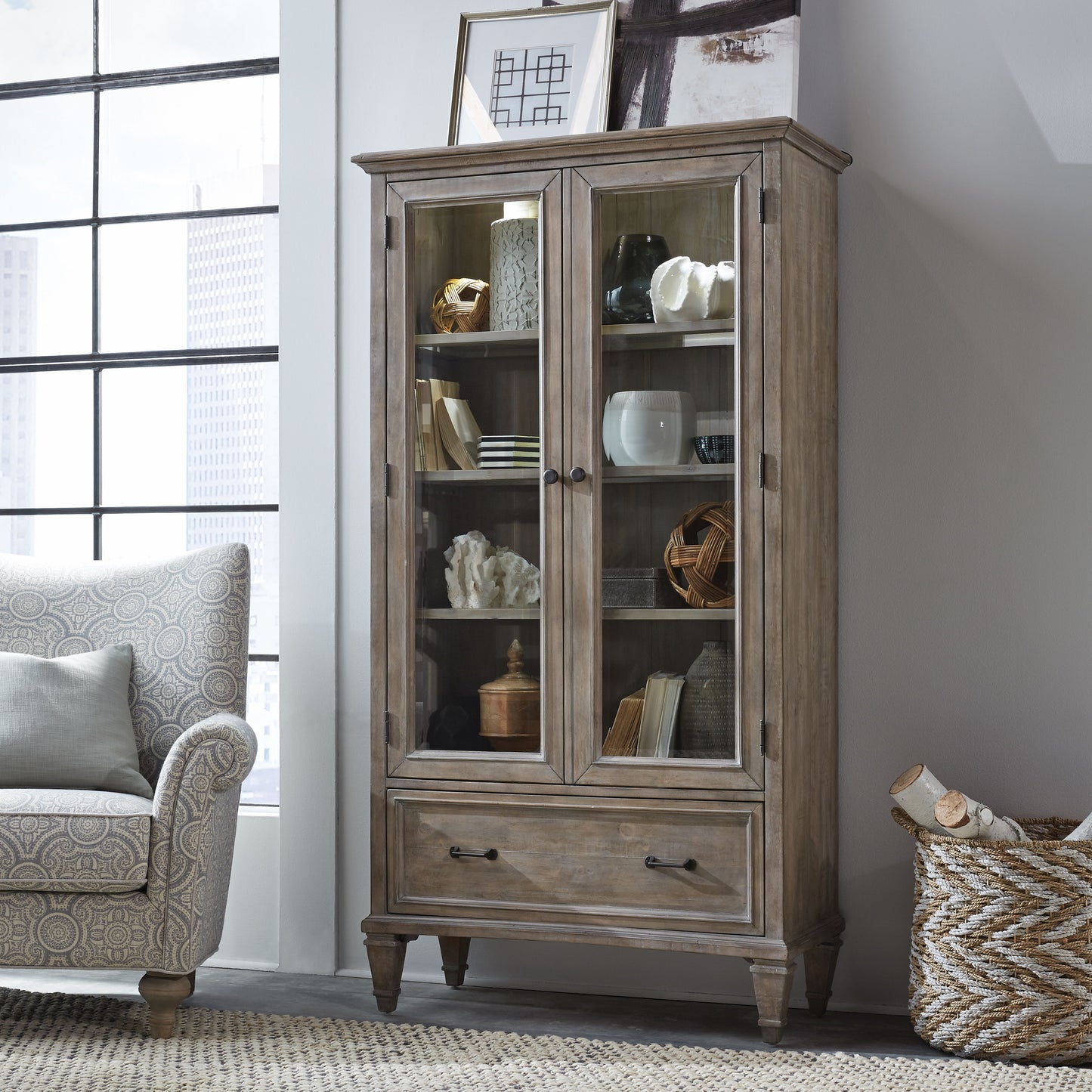 Lancaster - Door Bookcase - Dove Tail Grey